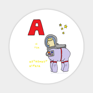 A is for Astronaut Alpaca Magnet